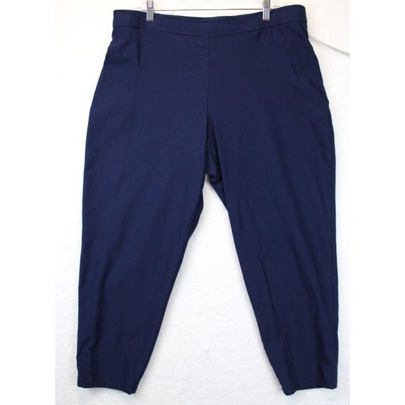 Laura Scott  Pull On Ankle Pants Women XXL  Straight Leg Stretch Comfort Blue - Picture 10 of 10